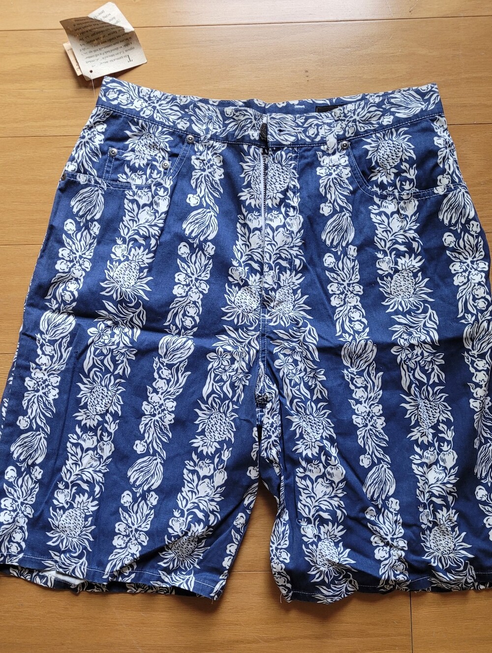 Vintage Eddie Bauer Floral High Rise Pleated Cotton Shorts Sz 14 Medium 1990's